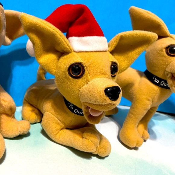 TACO BELL VINTAGE 90’s PUPPY DOG PLUSH CHIHUAHUA’S SET OF 4 (1) TALKING APPLAUSE - Picture 4 of 14